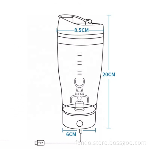 Portable 500ML 3W 3.7V USB Charging Electric Shaker Bottle